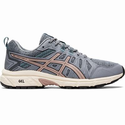 Asics Gel-Venture 7 - Naisten Polkujuoksukengät - Harmaat/Kultaiset